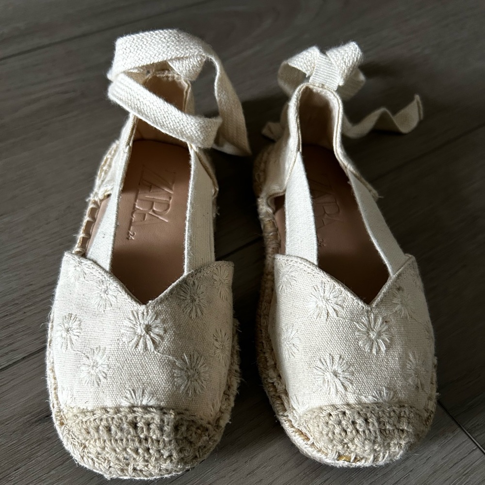 Zara Beige Espadrille Shoes